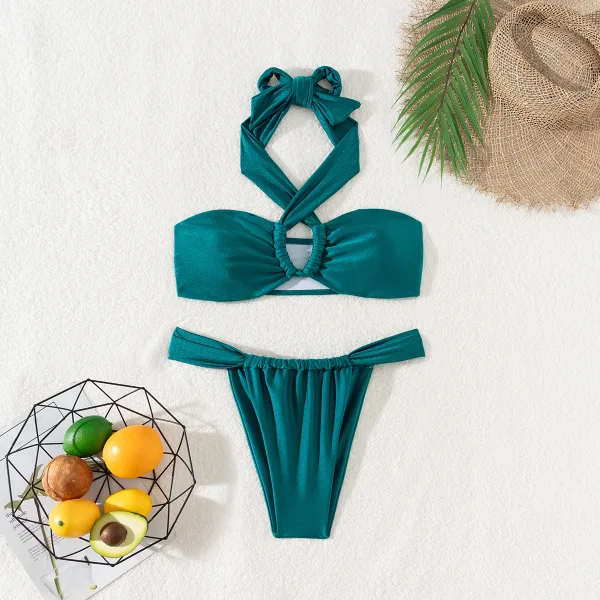 Luna Strapless Lace-Up Bikini Set