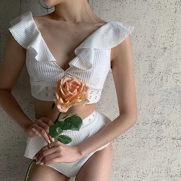 Ruffled High-Waist Bikini Set