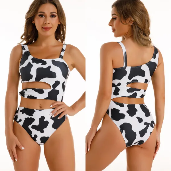 Monochrome Floral One-Piece Swimsuit