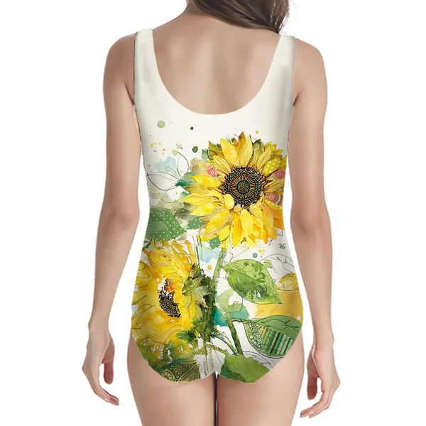 Patterned Printed One-Piece Swimsuit