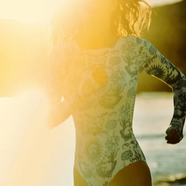 Floral Print Long Sleeve One-Piece Surf Suit