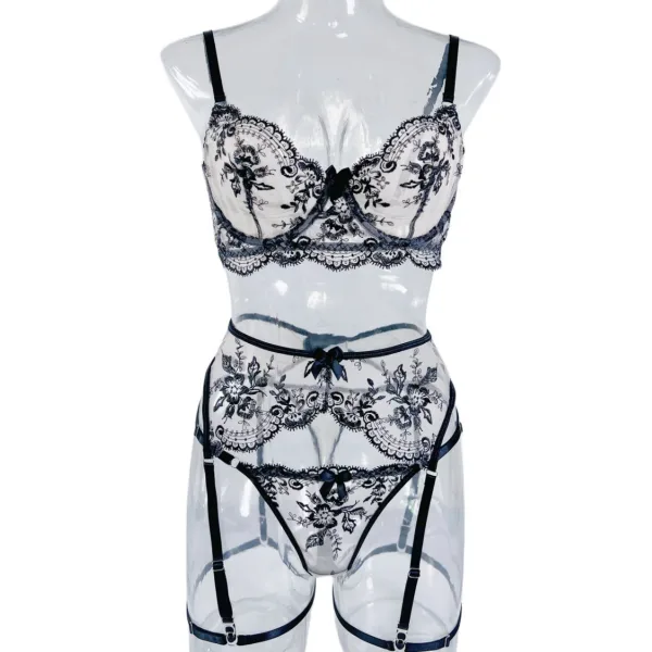 Embroidered Cutout Bikini Set