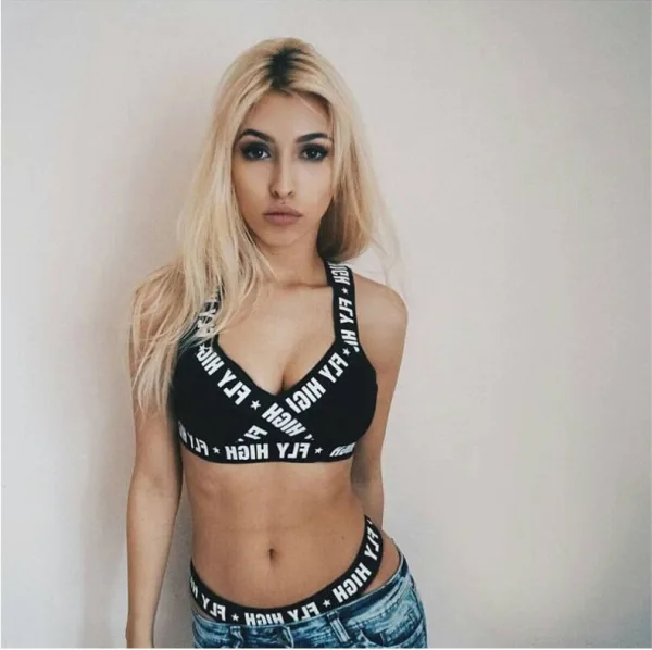 Athletic Crop Bikini Set with Elastic Waistband
