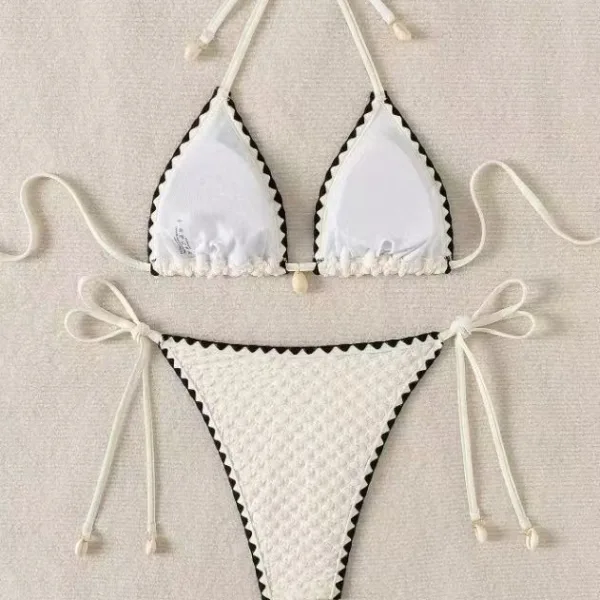 Gradient Print Bikini Set with Adjustable Drawstring