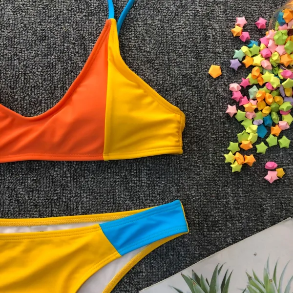 Contrast Trim Two-Piece Bikini Set