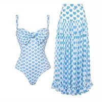 Blue Jumpsuit Umbrella Skirt