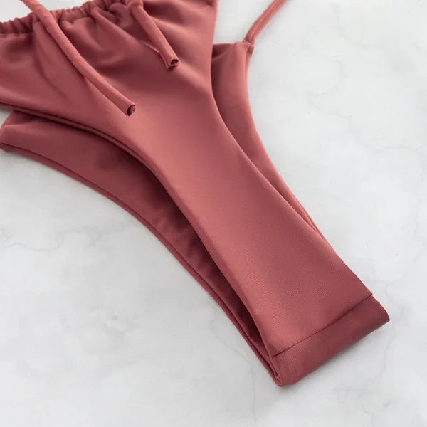 Essential Solid Bikini Set with Double-Layered Finish