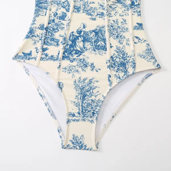 Azure Coastal One-Piece Swimsuit