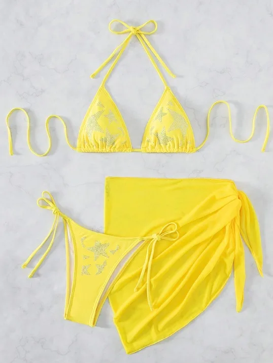 Lucia Three-Piece Bikini Set with Coordinating Skirt