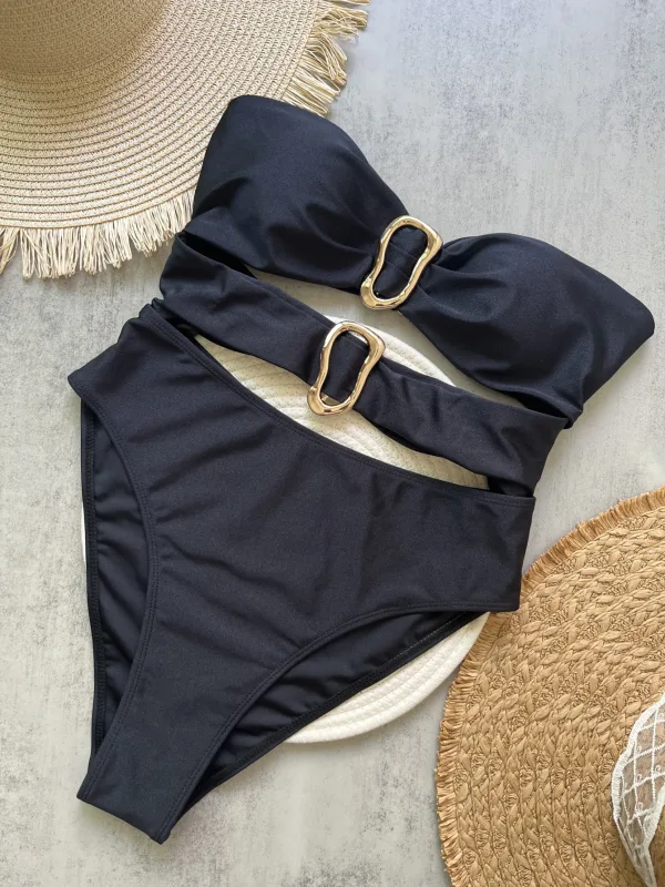 Classic Solid-Color One-Piece Swimsuit