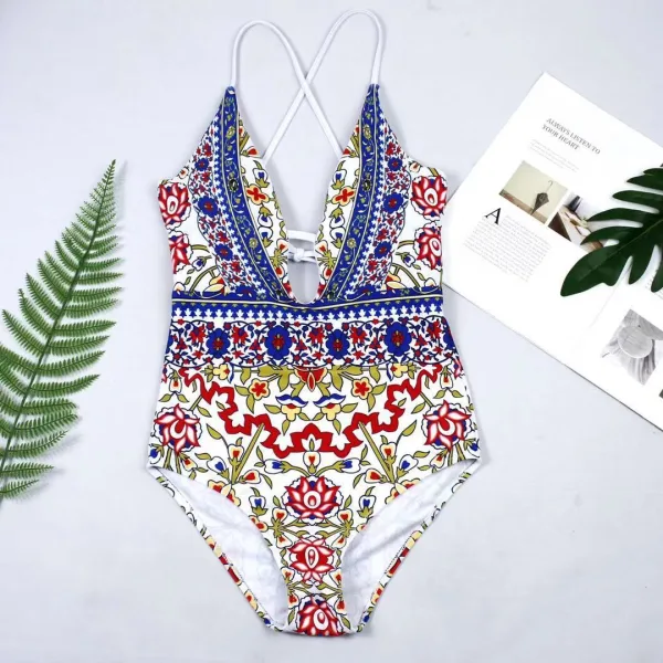 Floral Open-Back One-Piece Swimsuit