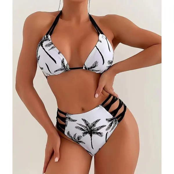 Coconut Print Backless Bikini Set