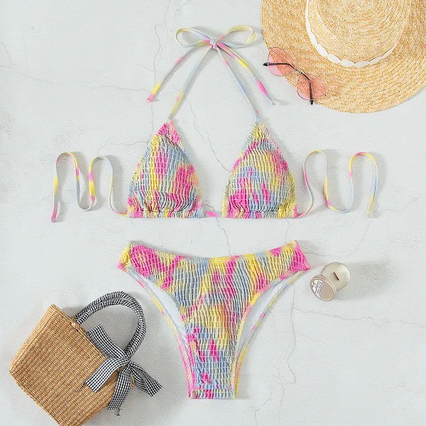 Abstract Print Two-Piece Bikini Set
