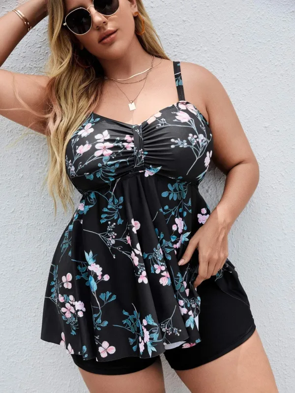 Floral Print One-Piece Swimsuit
