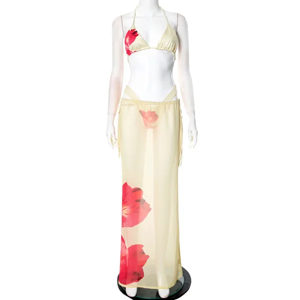 Solstice Printed Bikini and Sarong Set