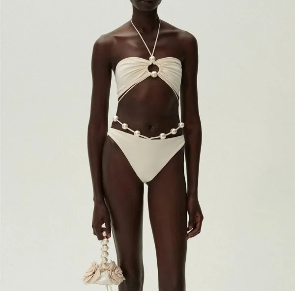 Lace-Up Bikini Set in Solid Hue