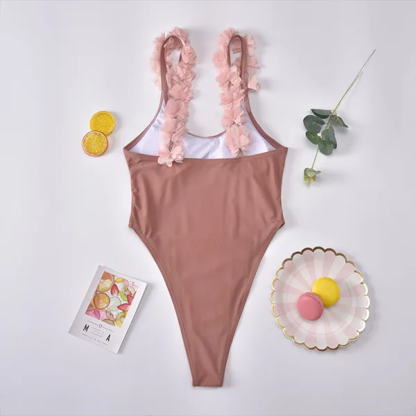 Minimalist Solid Color One-Piece Swimsuit