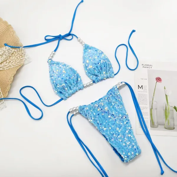 Iridescent Sequin Two-Piece Bikini