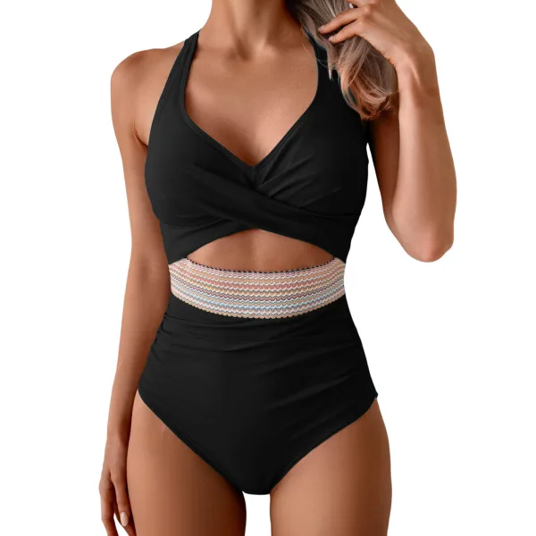 Solid Colour One-Piece Swimsuit