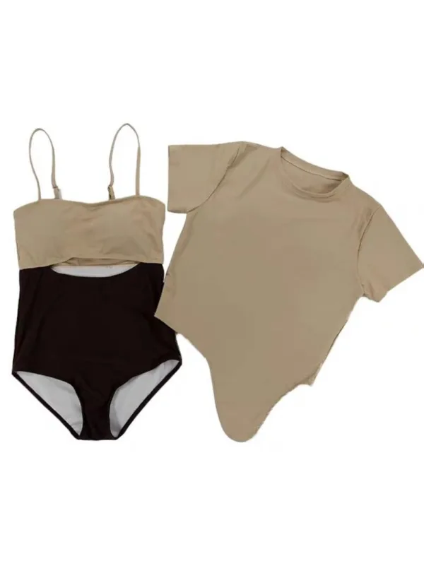 Two-Tone High-Waist Bikini Set