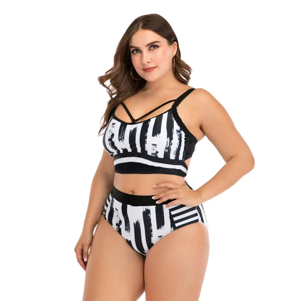 Classic Monochrome Two-Piece Bikini Set