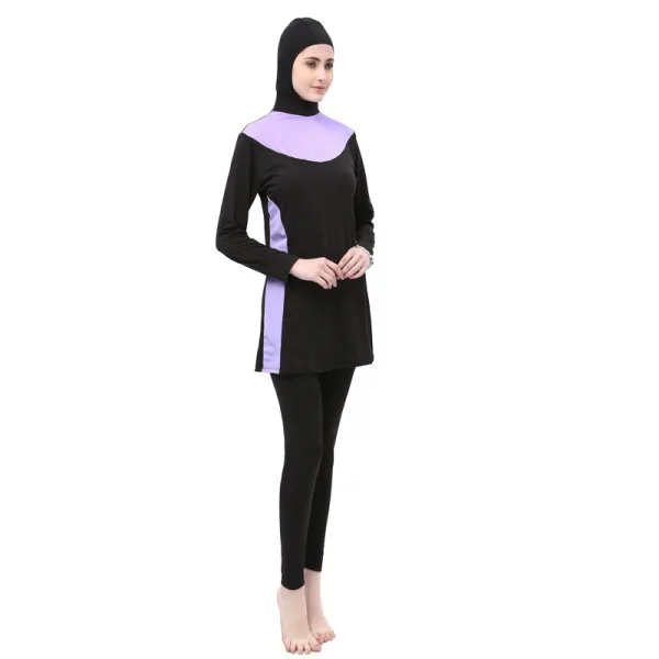 Hooded Long-Sleeve Two-Piece Swim Set