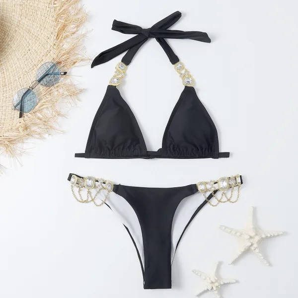 Bandage Bikini Set with Gold Hardware Detail