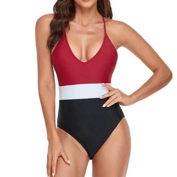 Minimalist Cross-Back One-Piece Swimsuit