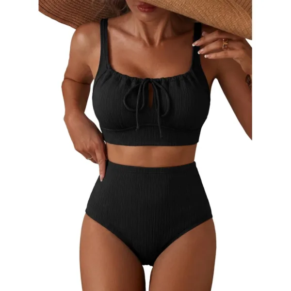 Hollow-Out High-Waisted Bikini Set