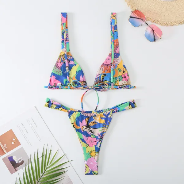 Floral Print Bikini Set in Vibrant Colours