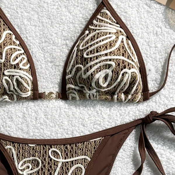 Sereia Tie-Side Bikini Set in Coffee