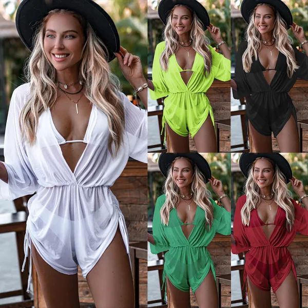 Three-Piece Bikini Set with High-Waist Briefs