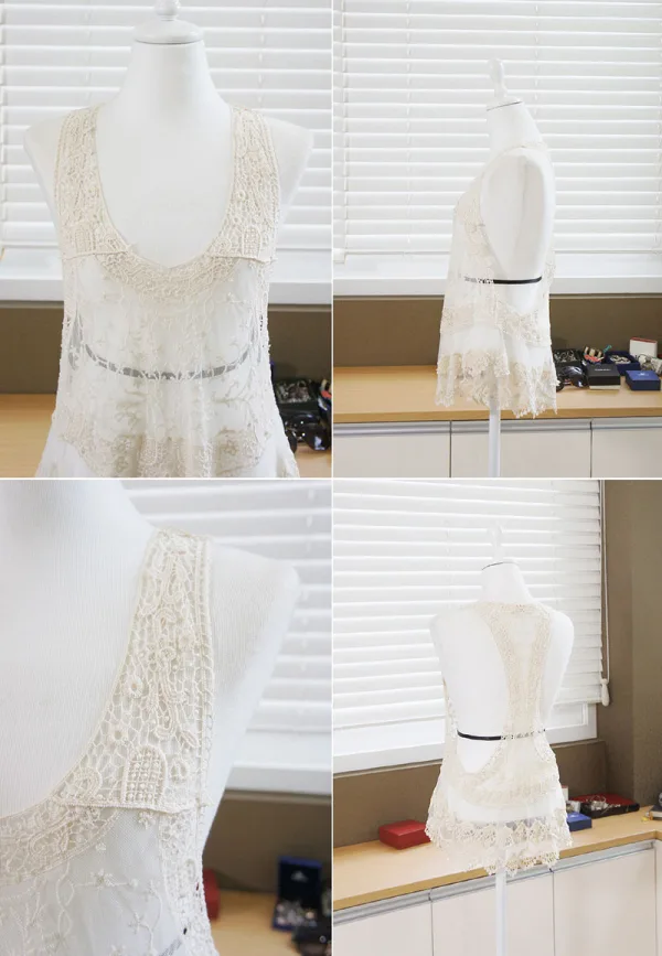 Embroidered Lace Beach Cover-Up
