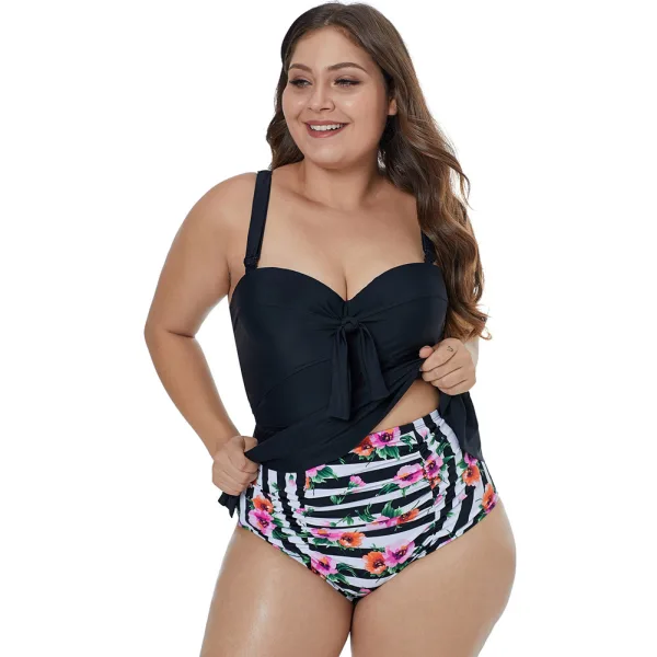 Floral Print Conservative Two-Piece Swim Set