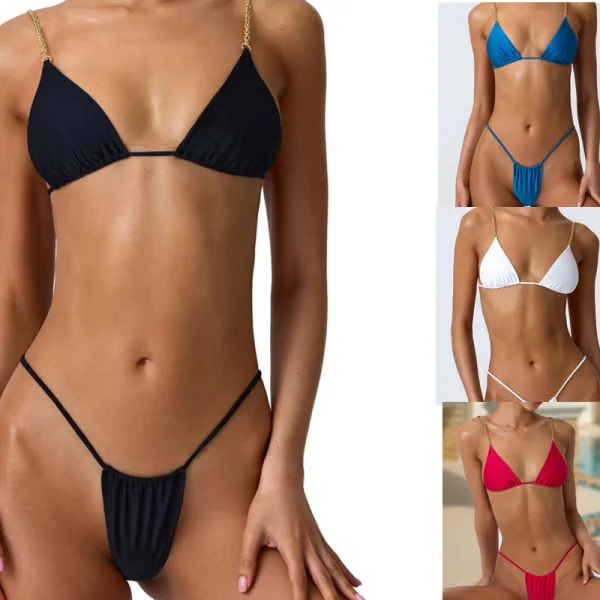 Classic Solid Colour Bikini Set