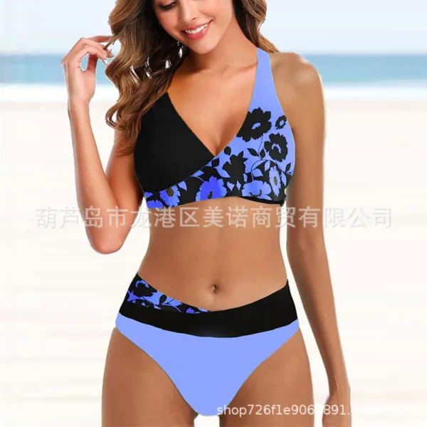 Halter Lace-Up Triangle Bikini