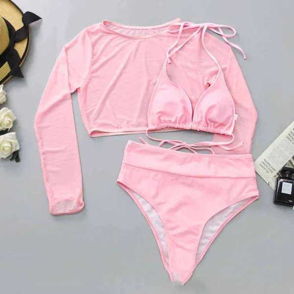 Luna High-Waist Bikini Set With Coordinating Cover-Up