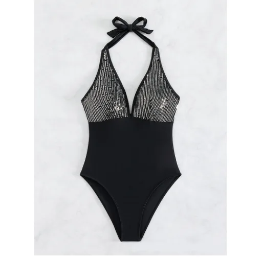 Sereia Open-Back Halter One-Piece Swimsuit