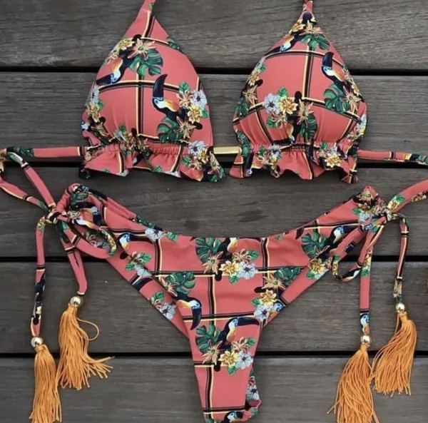 Triangle Printed Bikini Set