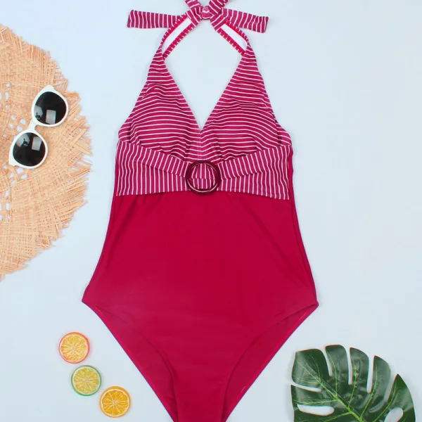 Classic Striped One-Piece Swimsuit