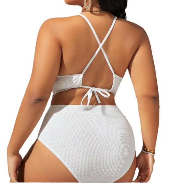 Solid Colour One-Piece Swimsuit for Curvy Figures