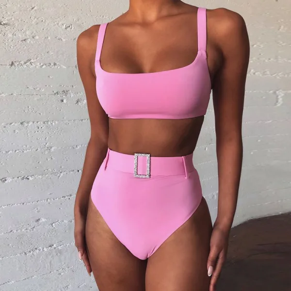 Lucia High-Waist Bikini with Crystal Detail
