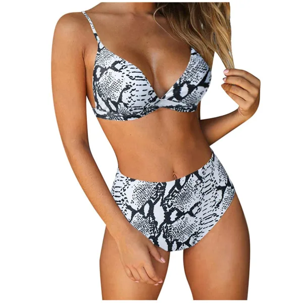 Leopard Print High-Waist Bikini Set