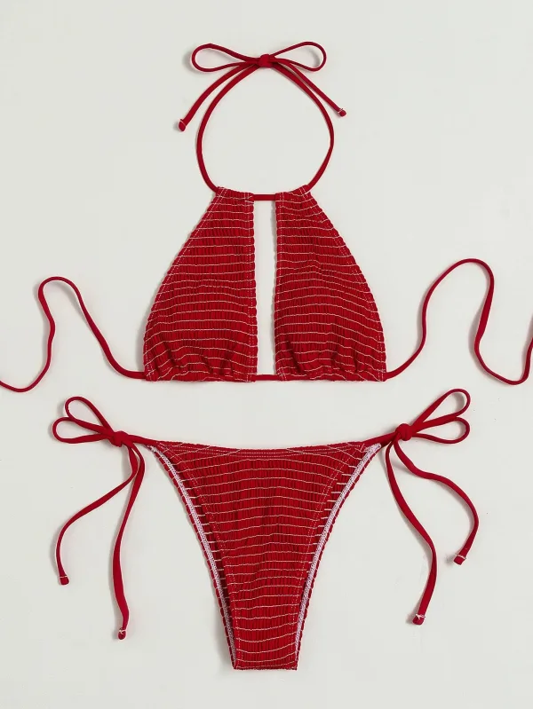 Classic Solid Bikini Set with Removable Padding