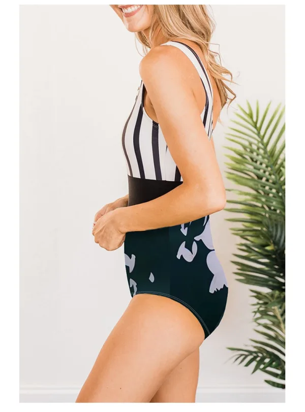 Leopard Print Asymmetric One-Piece Swimsuit
