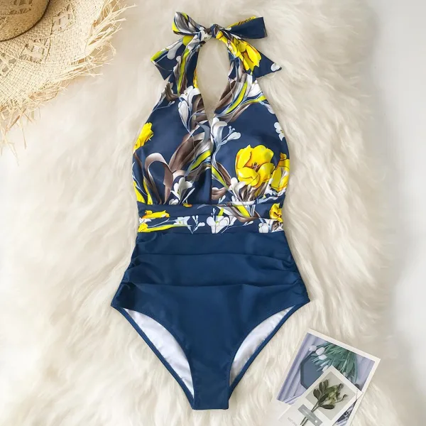 Botanical Print One-Piece Swimsuit