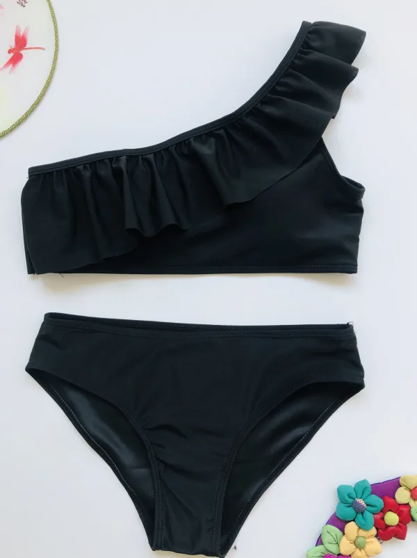 One-Shoulder Split Bikini Set