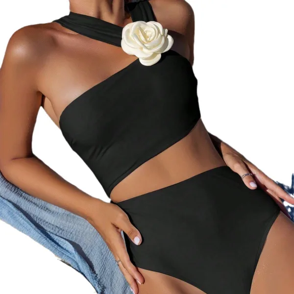 Floral Appliqué One-Piece Swimsuit