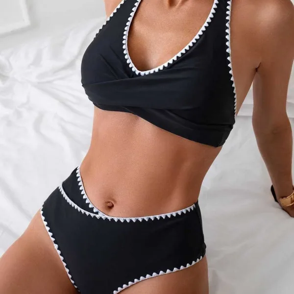 Solid Black Bikini Set