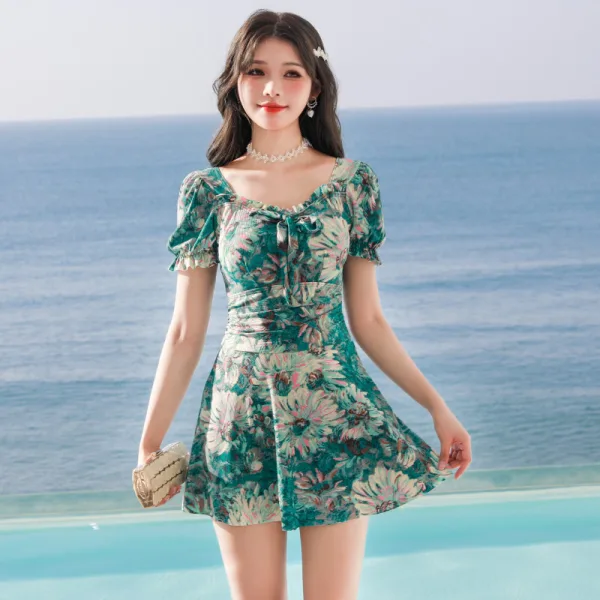 Solid Colour One-Piece Swimsuit